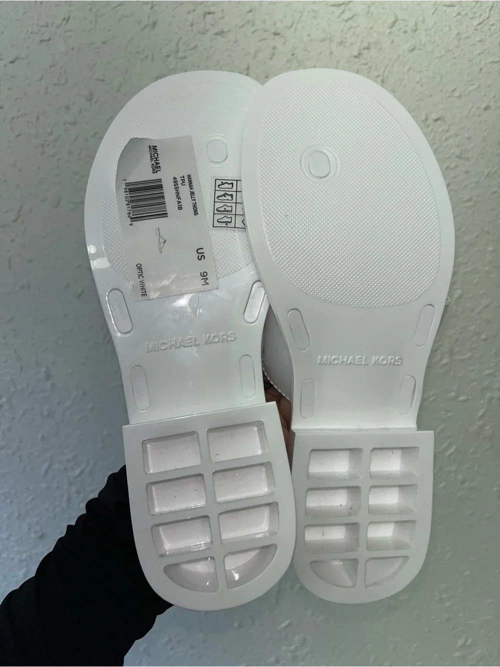 Michael Kors White Patent MK Logo Thong Sandals